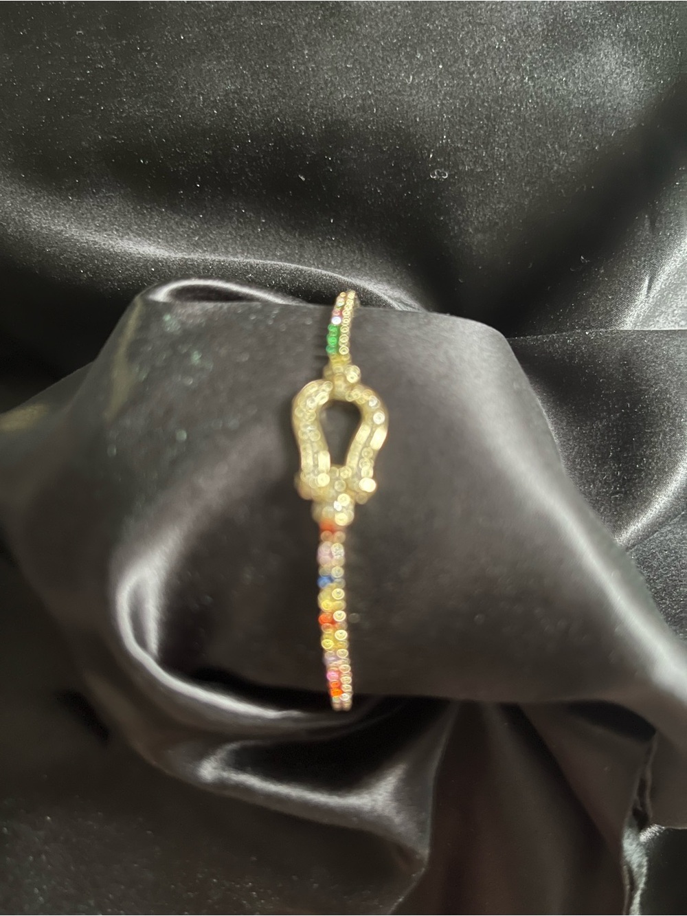 14K Gold Filled Rainbow Horseshoe Bracelet -7 Inch - 10.5g